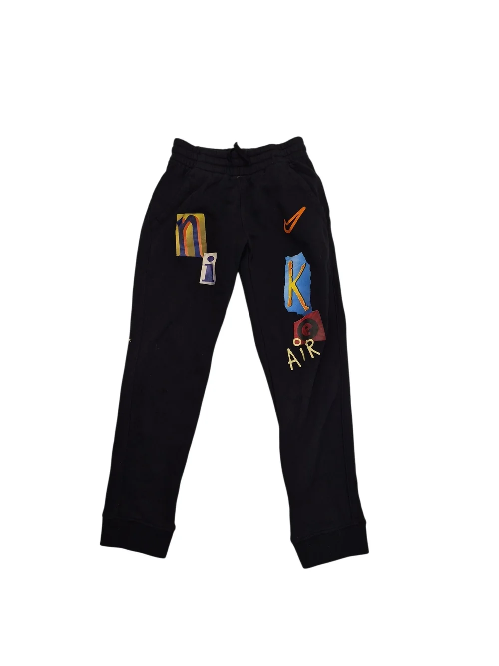 Nike Kids Black Joggers with Multicolor 'Air' Graphics